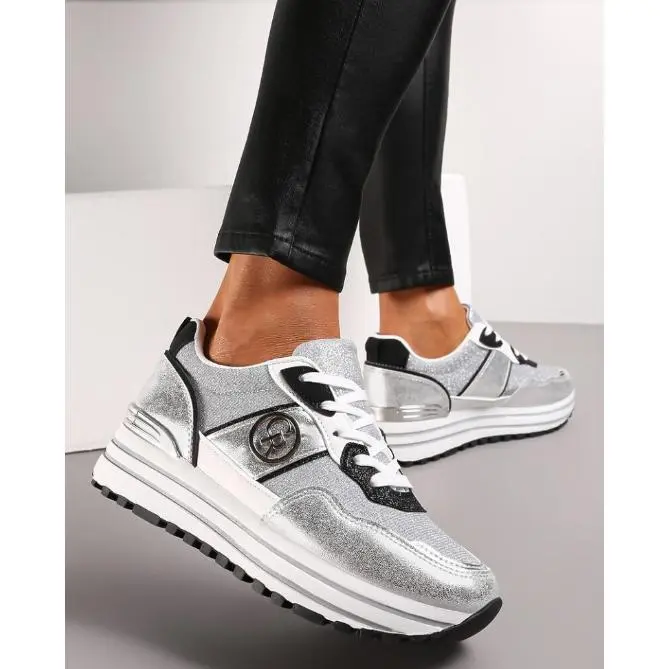 Everlyx - Zapatilla de plataforma con logo CR metalizado - Modelo Celeste - Mujer - FF-59 - 1