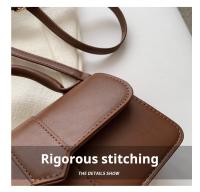 Bolso De Hombro Para Mujer En Cuero PU Moda Cruzado Vintage Bolsos De Malla Cuadrada Bolso De Bocadillo Negro - details 24