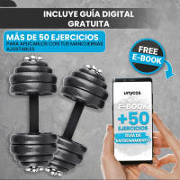 Mancuernas Ajustables 3 en 1【Discos de Hierro | 30 kg】con Barra de Conexión | Pesas para Hombres y Mujeres, Gimnasio en Casa, Fitness | Incluye E-Book y Maletín (Iron Transformer) - details 1