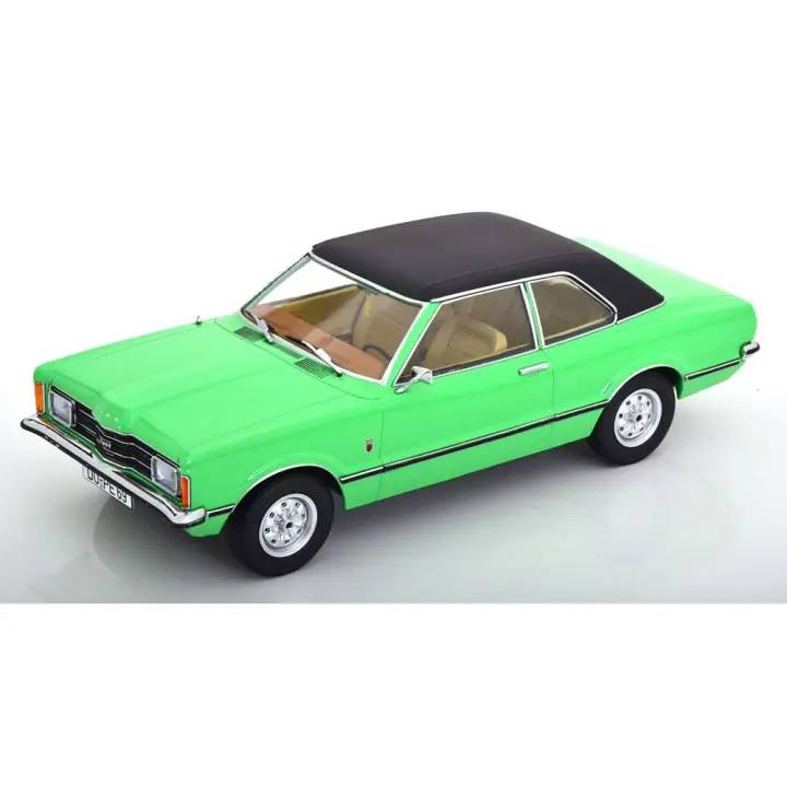 KK Escala 1/18 FORD TAUNUS GXL SEDÁN VINILO TECHO CUADRADO FAROS LUZ VERDE MATE NEGRO 1971 - KKDC180971 - 1