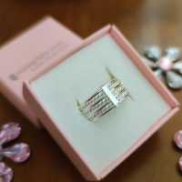 MINOPLATA Anillo Semanario de Plata de Ley con Siete Aros Lisos y Reliados para Mujer Sofisticada - details 2