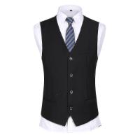 Mens Suit Wedding Party Dinner 3-pieces Suit Blazer Vest Pants 9 Colors - details 2