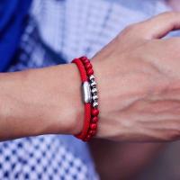 Set De 2 Pulseras Para Hombre Hilo Rojo De La Suerte Pulsera Magnética De 6mm Con Piedras Naturales Ojo De Tigre Lapis Lazuli Regalo - details 1