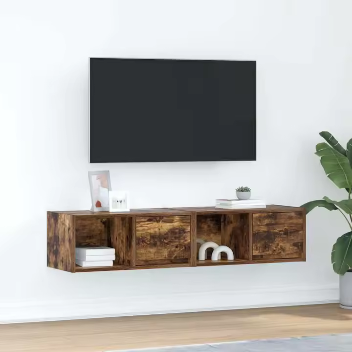 vidaXL Muebles para TV 2 uds madera 60x31x25,5 cm en color Roble artisan/Roble ahumado/Roble negro y más | almacenamiento funcional diseño moderno para baño dormitorio sala - 1