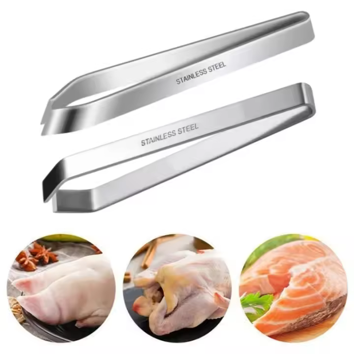 Aguja De Pescado De Acero Inoxidable 430 Pinzas De Aleta Herramientas De Cocina Para Retirar Huesos De Pescado Y Remover Gadget Ecológico - 1
