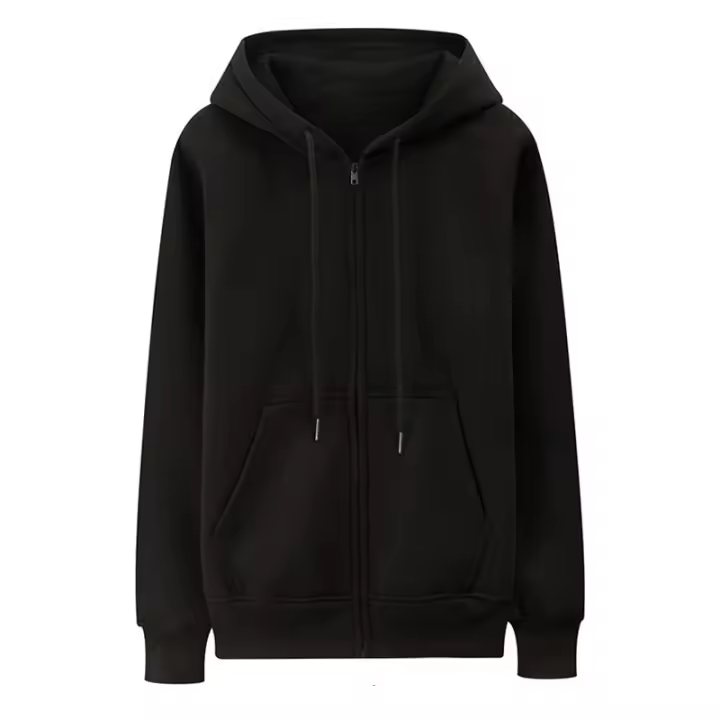  Sudadera De Capucha Suelta Para Hombre Estilo Retro Largo Manga Casual Streetwear Y2k Chaqueta Abrigada Con Cremallera - 1