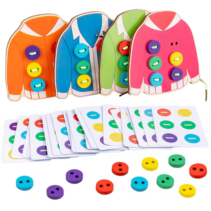 Juego Educativo Montessori Para Niños Aprendizaje Básico De Vida Juguetes Educativos De Tejido Con Tablero Y Botones Juego De Vida Sencilla Para Niños - 1