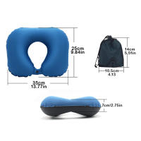 Almohada De Viaje Inflable Para Cuello En Forma De U Lavable Funda Uso En Avión Tren Coche Oficina Sueño Durmiendo - details 1