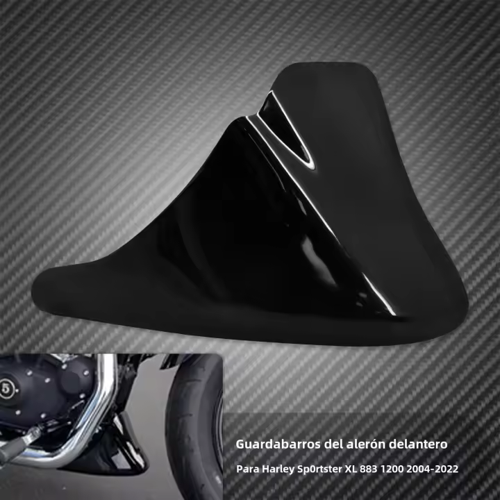 Spoiler Delantero Negro Para Motocicleta Guardabarros Air Dam Barra Fija Para Harley Sportster XL 883 1200 Pieza - 1