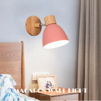 Lámpara De Pared Moderna Nórdica Macaroon 6 Colores E27 85-285V Para Dormitorio Luz De Noche Lámpara De Pasillo Metal Frosted Glass - details 3