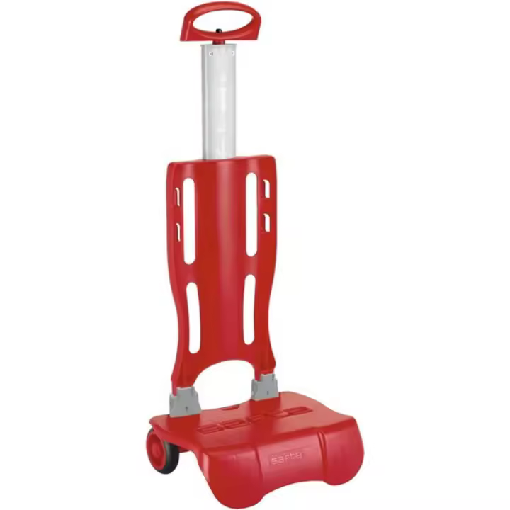 SAFTA - CARRO PORTA.PLEG.1 ASA ROJO PANT.186C - Mochila para Carro Fabricado en España Ruedas antivibración y silenciosas cubierta de goma - Carro para Mochila - 1