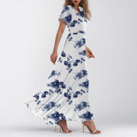 Vestido Largo Elegante Con Cuello En V Para Mujer Traje De Boda De Noche Fiesta Vestido De Fiesta Manga Corta Adecuado Para Primavera Verano Otoño - details 30