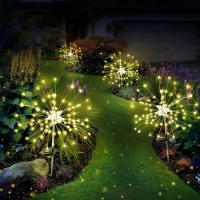 Luz Solar Para Jardín Decorativa De Fuegos Artificiales Y Hadas Luz LED Exterior Impermeable Colorida Para Decoración De Jardín Y Paisaje - details 2