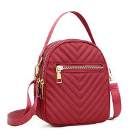 Bolso Bandolera Para Mujer Con Varios Bolsillos Y Pouch De Teléfono Móvil Color Sólido Bolso De Hombro Con Bordado En Cuadrícula Versátil - details 14