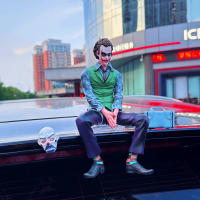 Figura De Acción 30cm Joker Postura Sentada PVC Adorno Exterior Para Coche Regalo De Juguetes Y Accesorios De Comedia Cloung - details 5