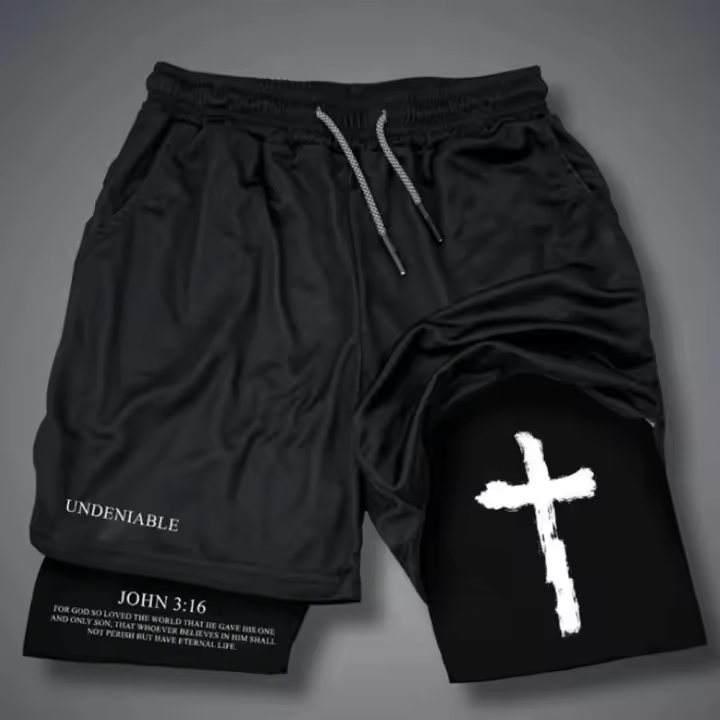 Shorts De Rendimiento John Cross Para Hombre Pantalón Corto Secado Rápido 2 En 1 Y2K Running Deportes Atléticos - 1