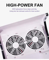 Coleccionador De Polvo De Uñas 80W Con Dos Ventiladores De Póster De Alta Potencia Limpiador De Uñas Con Filtro Para El Hogar Y Salón De Belleza - details 3