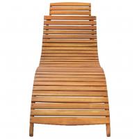 vidaXL Tumbona con cojín madera maciza de acacia Marrón, Gris oscuro, Crema Sillas de Exterior Ideal para jardín, playa, piscina, terraza Tumbona Piscina Tumbonas Playa Tumbonas Jardín Exterior - details 4