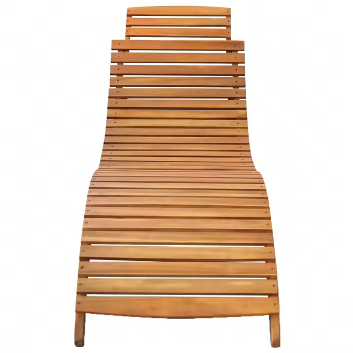 vidaXL Tumbona con cojín madera maciza de acacia Marrón, Gris oscuro, Crema Sillas de Exterior Ideal para jardín, playa, piscina, terraza Tumbona Piscina Tumbonas Playa Tumbonas Jardín Exterior - 1