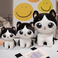 Juguete De Peluche Gato Grande Ojos Negro Gris Blanco Suave Animal De Peluche Sentado Regalos Compulsivos Para Niños Cumpleaños Navidad - details 3