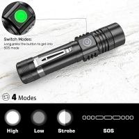Linterna Portátil Recargable Zoom White Beam Light De Larga Distancia Tipo-C USB Para Exteriores Y Hogar Material De Aluminio Luz LED Impermeable - details 32