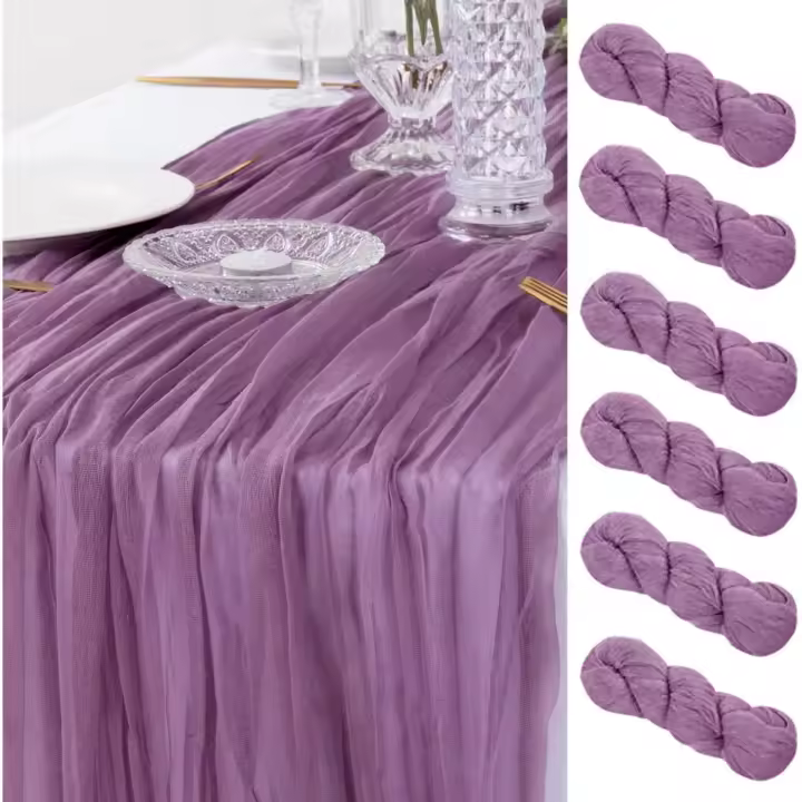 Beige Cheesecloth Table Runner 10 Pack Summer Sheer Cream Cheese Cloth Table Runners 120 Inches Boho Gauze Summer Table Decorations for Wedding Bridal Baby Shower Garden Party Decor - 1