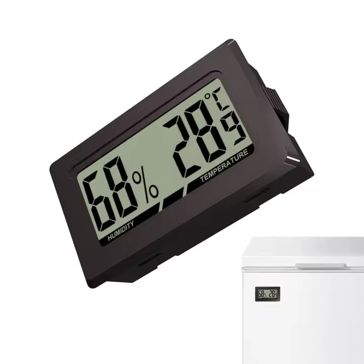 Pequeño, medidor de temperatura y humedad LCD Termómetro digital genérico para interiores, termómetro LCD - 1