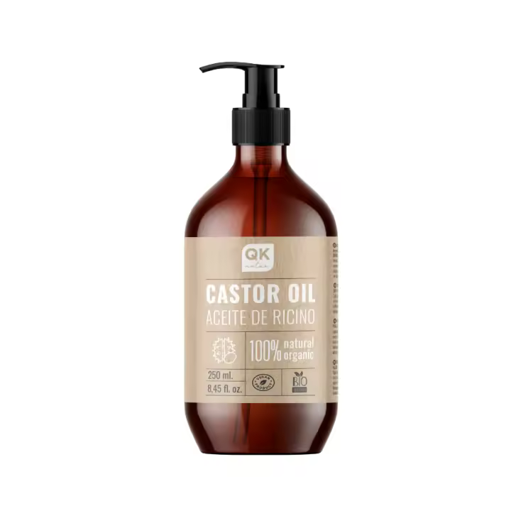 Qknatur - Aceite de Ricino Orgánico - 250ml - Castor Oil - Nutritivo y Reparador para Piel, Cabello, Barba, Cejas y Pestañas - 1