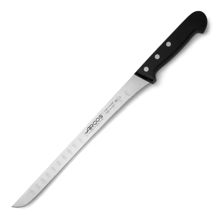 ARCOS Universal - Cuchillo Jamonero Flexible Alveolado 28 cm Acero Inoxidable Nitrum - 1