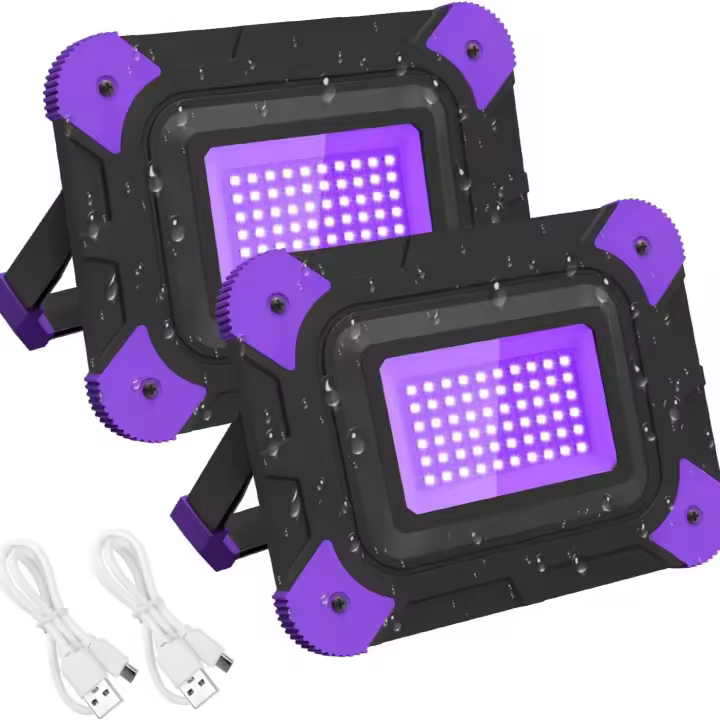 1/2PCS Lámpara De Infrarrojo LED Recargable Para Fiesta Disco Escenario Exterior IP66 Luz Negro UV Para Navidad - 1