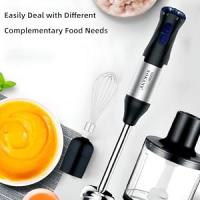 Batidora de mano 1000W, 5 Velocidad regulable + Turbo, 4-en-1 Picadora Eléctrica Maple inoxidable Incluye Vaso medio, Picador y Emulsionador | Pica hielo, Pies freezados, Frutos Secos - details 1