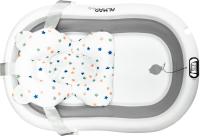 Baby Baño Ajustable Bebé hasta 24 més Gris con Termómetro Asiento Reductor para Recien Nasido con Patas Antideslizante Indicador de Temperatura de Compacta - details 4
