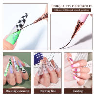 Juego De 5 Pinceles Para Arte De Uñas Con Línea Elongada Dibujo De Uñas UV Gel Pintura Diseño De Uñas Herramienta Profesional De Manicura - details 4