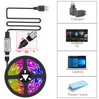 Tira De Luces LED RGB USB 5V Con Control Remoto De 44 Teclas Para Iluminación De Pared Y Habitación Flexible Para TV Y Hogar - details 5