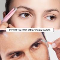 Set De 6 Pinzas Profesionales De Acero Inoxidable Para Mujeres Y Hombres Pinzas De Precisión Para Cejas Y Pelos Enganchados - details 2