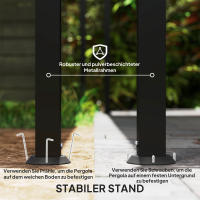 Cenador pérgola con Techo, Cenador impermeable, Cenador de Jardín Independiente Cenador de patio Protección solar aprox. 2,5x3x2,5 m Gris oscuro - details 0