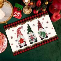 Mantelos De Lino Navideños Con Diseño De Árboles Nieve Y Gnomos Tapetes De Mesa Ecológicos Para El Hogar Y Hoteles - details 2