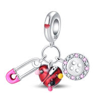 Reloj De Desayuno Con Encantos Diarios De Plata 925 Pendientes De Cuentas Exquisitos Para Pulseras DIY Joyería Colores Plata Rosa Azul Morado Rojo - details 5