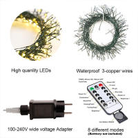 Luces De Navidad LED Clúster 3-18m Para Exterior Y Interior Decoración De Jardín Dormitorio Fiesta Caso De Uso: Árbol Y Hogar Color Calido Fuente De Luz LED - details 1