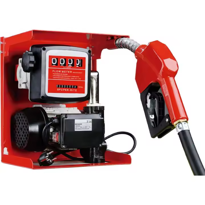 Faher Estación de Gasoil Electrobomba 60 L/min Contador Volumétrico 4 Cifras Manguera Ø20 Mm Soporte Metálico Mural Boquerel Automático - 1