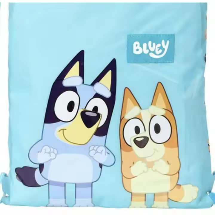 Saco niños Plano 34 cms Bluey| cómodo para niños | Diseño azul vibrante de  Bluey  | Tamaño de 34 cms. Divertido Bluey colegio excuersión - 1