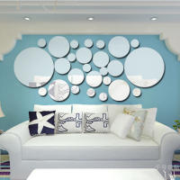 Pegatinas De Espejo De Acrílico 3D Redondas 26 Piezas Decoración Para Pared DIY Para Habitación Baño Y Fondo De TV - details 1