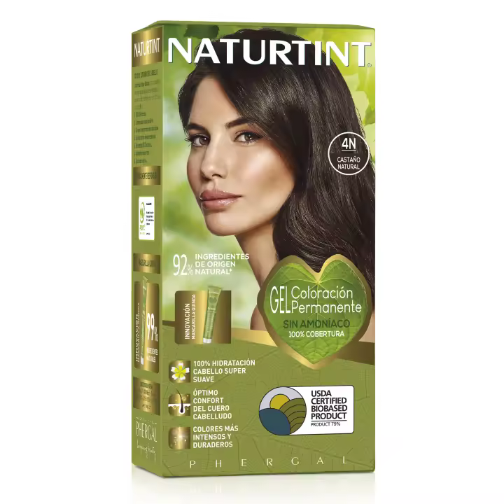 NATURTINT Biobased, Coloración Permanente Sin Amoniaco Pack de 4  + Extra Hairfood Mascarilla 90ml, 100% Cobertura de Canas, Tinte para el Cabello con Ingredientes Naturales, Color Intenso, Natural y Duradero, 680ml - 1
