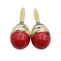 Paquete De 1 Par De Maracas De Madera Colorida Instrumentos De Percusión Para Fiesta Infantil Juguete De Agarre Para Bebés - details 3