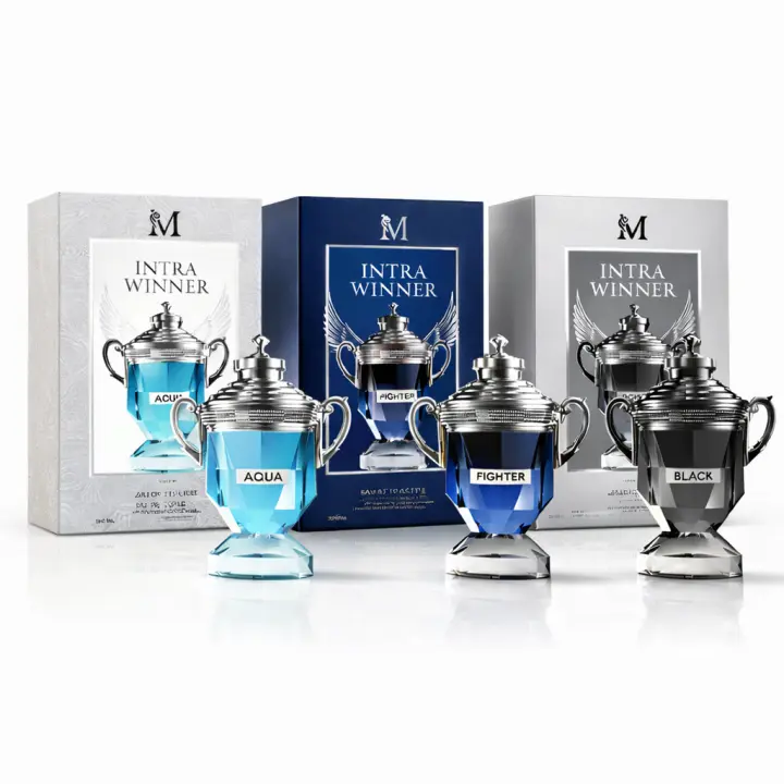 Pack Eau de Toilette (EDT) Hombre 3x100ml Intra Winner – Aqua Fighter Black – Fragancia Fresca Acuática y Amaderada, Regalo - 1