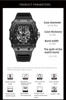 Reloj Deportivo De Cuarzo Para Hombres Con Pantalla Grande Resistente Al Agua Y Luminoso De Material De Aluminio Y Goma Estilo Casual - details 3