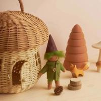 Cesta De Almacenamiento De Rotura En Hecho Ecológico Para Niños Decoración De Habitación De Niños Organizador De Estante Tejido Cesta De Picnic Portátil Fruta Para Casa De Muñecas - details 11