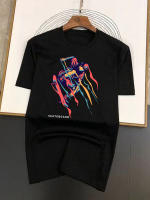 Camiseta Estampada De Patines De Color Spray Primavera Verano Moda Unisex Cuello Redondo Manga Corta Estilo Coreano Top Tees Para Mujer Y Hombre - details 7
