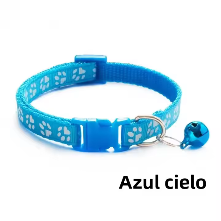 Collar Ajustable Para Perros Y Gatos Con Campana Y Huella Dactilar Colorida Accesorio Para Mascotas Collar De Seguridad Para Gatos Y Perros Recién Nacidos - 1