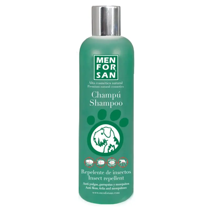Menforsan Champú Repelente con Citronela para Perros 300ml y 1litro - Protección Natural Contra Pulgas y Garrapatas - 1